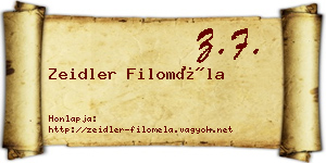 Zeidler Filoméla névjegykártya